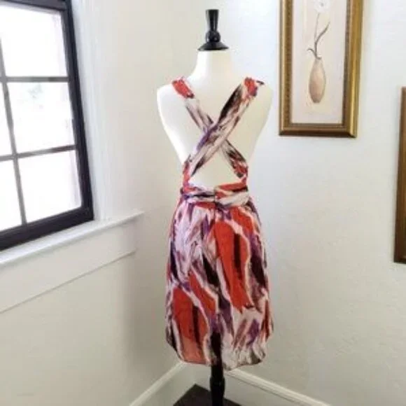 Love Stitch ~ Red Watercolor Cross-back Dress ~ Size Small - Picture 4 of 4